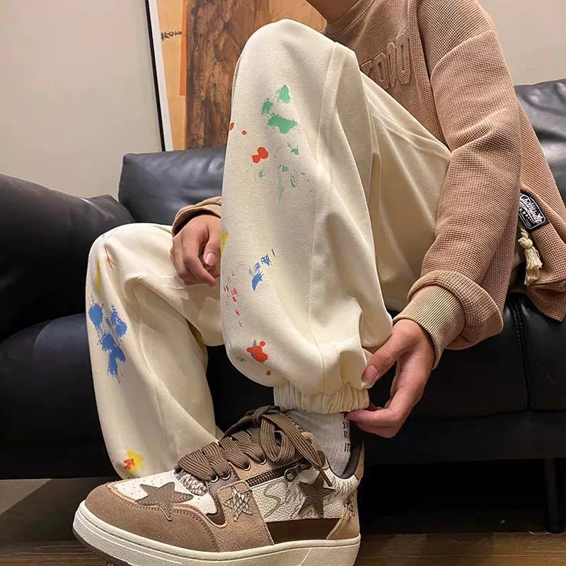 Женские брюки с американским граффити, весна-осень 2023, новые модные леггинсы для студентов, свободные повседневные шаровары в корейском стиле