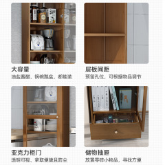 2F廚房夾縫置物架落地多層窄縫收納架調味料架碗盤鍋架楠竹儲物櫃