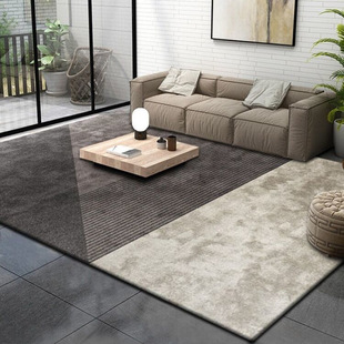 Coffee Table Floor Mat, Light Luxury Carpet, Living Room Mat, Modern Simple Geometric Large Area Bedroom Full Bedside Blanket, Washable