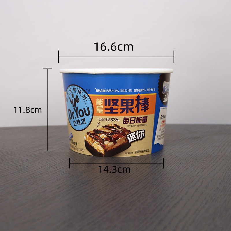 Para llevar bocadillos envasados cubo familiar cubo grande desechable espesa cadena sopa cubo bocadillo alitas de pollo imprimible LOGO redondo