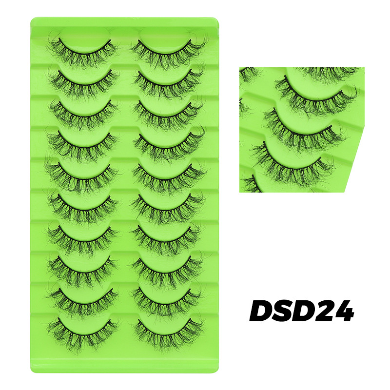 DINGSEN pestañas postizas fábrica transfronteriza modelos de explosión de suministro estable 10 pares de trajes gruesos modelos de maquillaje nude rizado natural