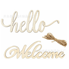 木质创意镂空字母挂牌节日装饰hellowelcome木牌店铺节日挂饰木艺