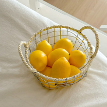 ins北欧桌面铁艺杂物收纳篮手提编织筐篮子零食面包陈列篮水果篮