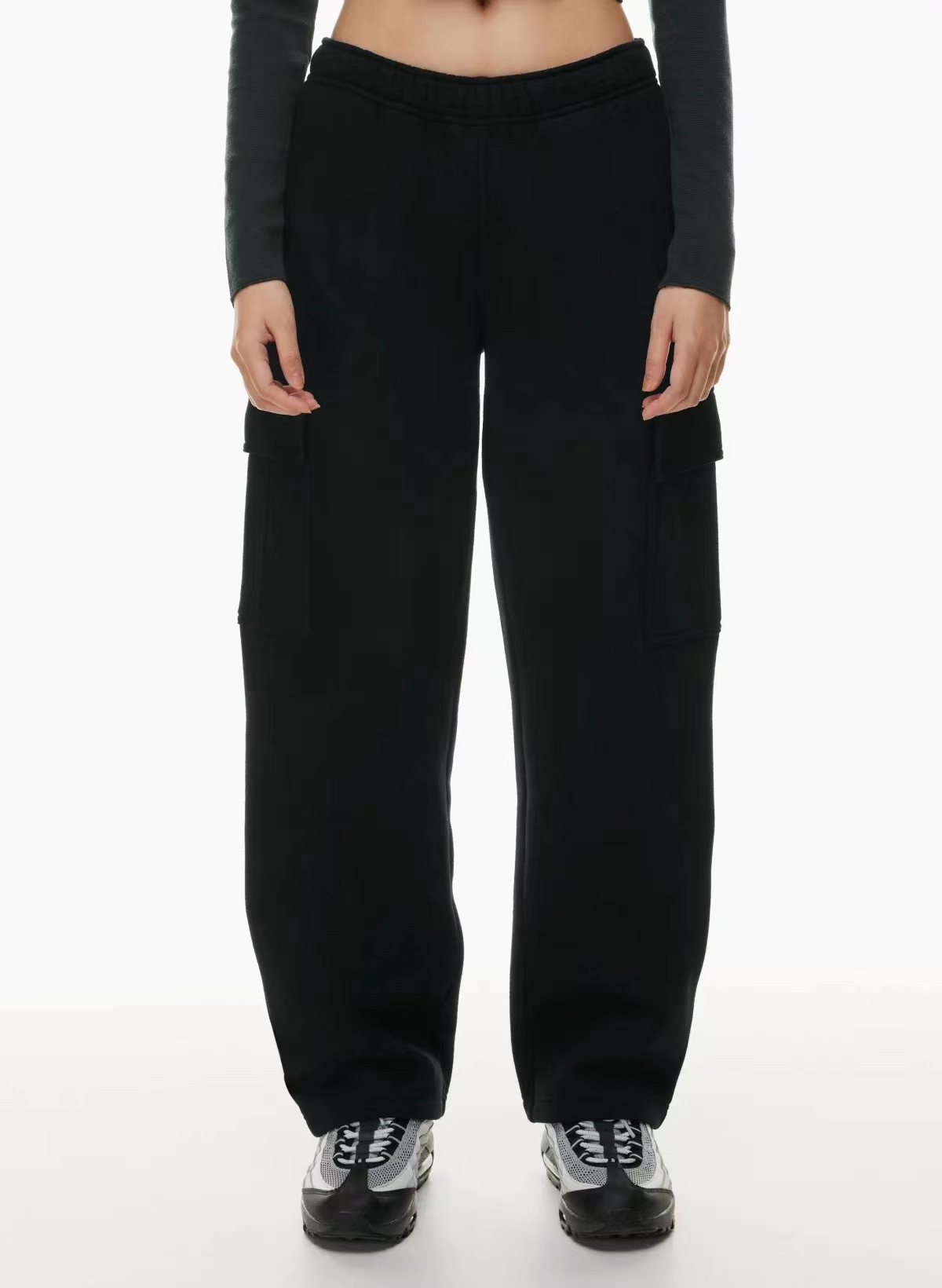 Amazon elástico de cintura alta pierna ancha pantalones cortos de las mujeres europeas y americanas transfronterizas otoño e invierno nuevos pantalones casuales sueltos de talla grande image 13