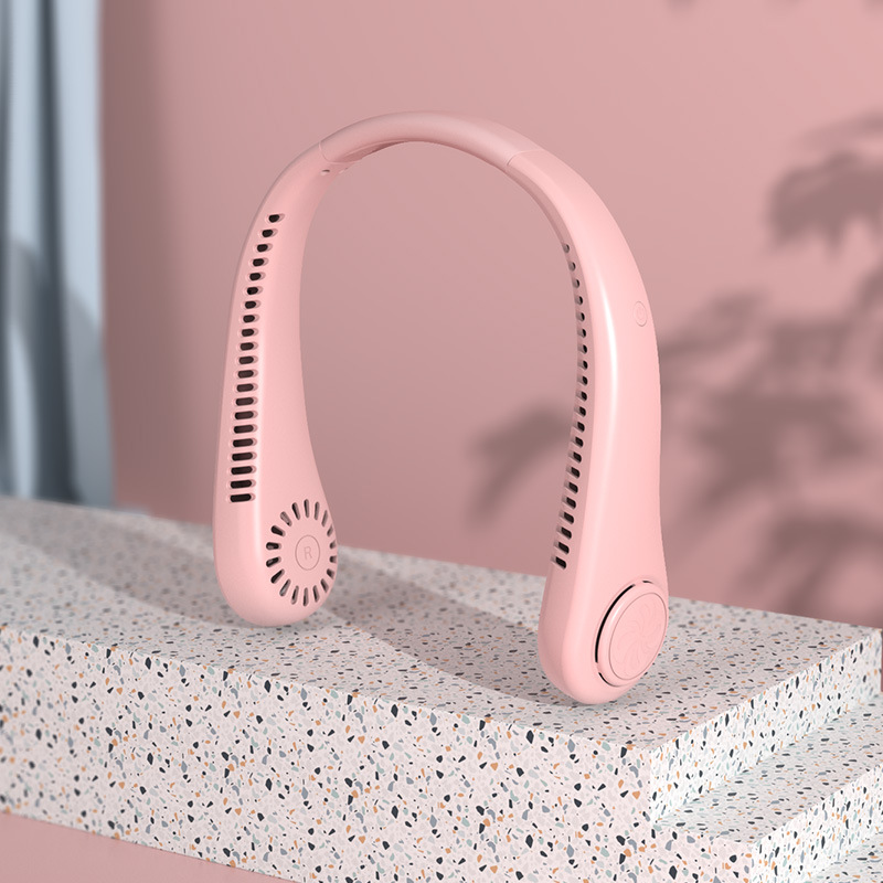 Ventilador de cuello colgante sin hojas transfronterizo, carga USB, ventilador de aire acondicionado portátil, turbina silenciosa, mini ventilador pequeño sin hojas para exteriores