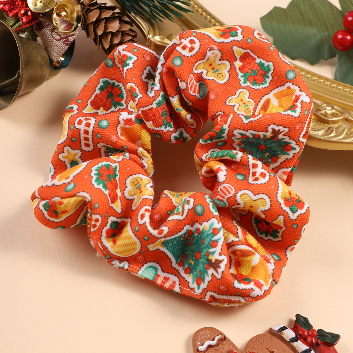 30g Weight Hair Tie Hair Accessories Type 1 Piece Quantity Holiday, Daily Occasion Christmas Festival Halloween Pattern, Christmas Tree Pattern Women's Gender Simple Style Style Christmas Simple Style Women's Halloween Pattern Christmas Tree Hair Tie 4