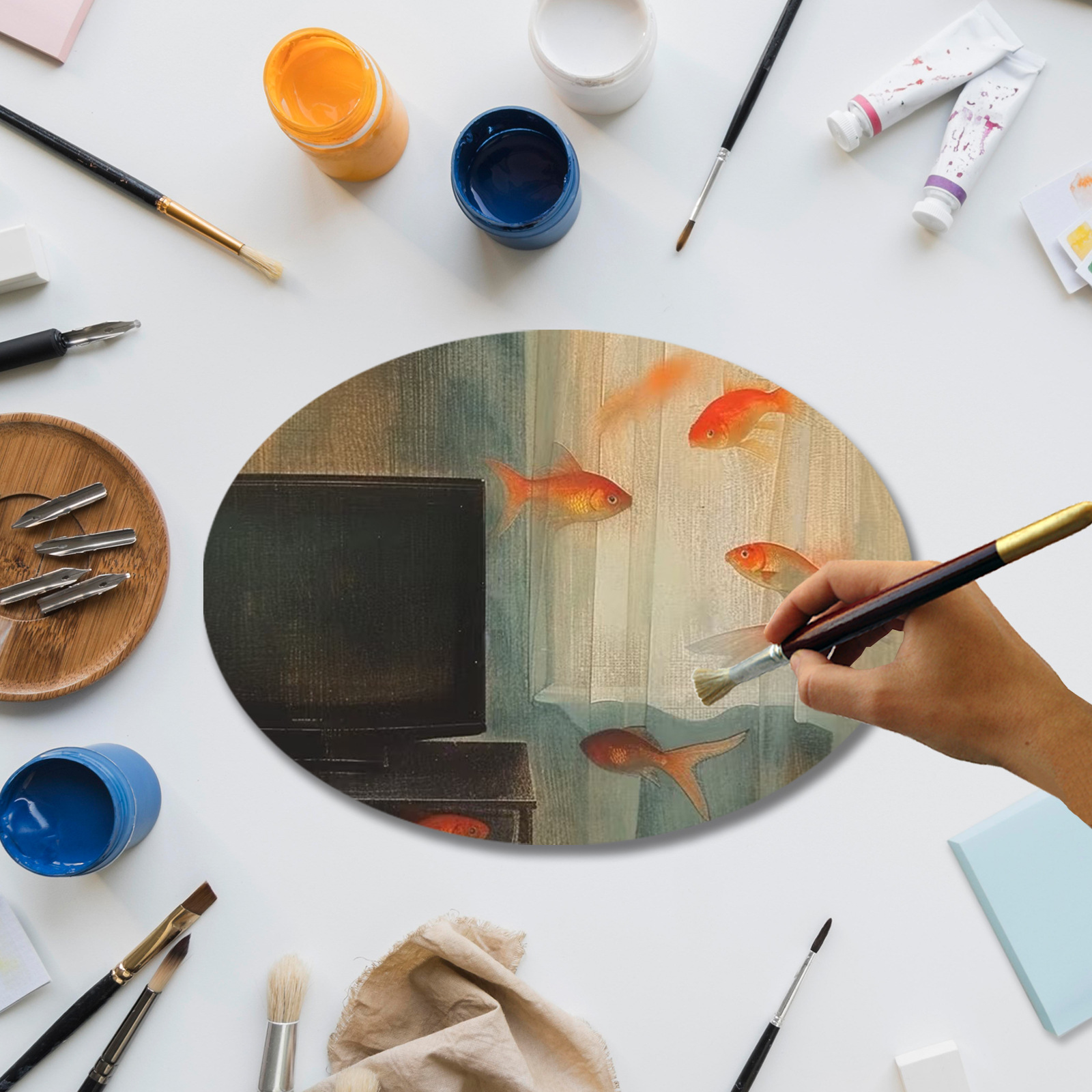 Varios tamaños lienzo Oval pintura al óleo tablero de dibujo al por mayor