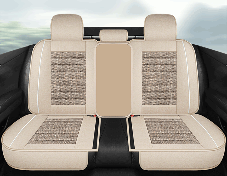 Car Seat Covers for All Seasons, Fully Enclosed, Made of Coarse Linen Fabric, Breathable Summer Seat Covers, Wholesale for Export