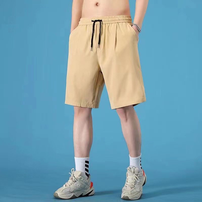 [Four-color ice silk shorts] Khaki