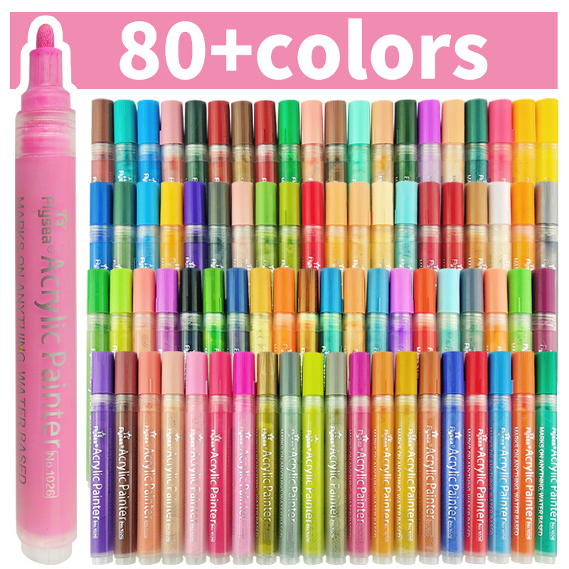 Cross-Border Hand-Painted Marker Pen Toy Graffiti Mobile Phone Case DIY Colorful Stackable Acrylic Marker Pen