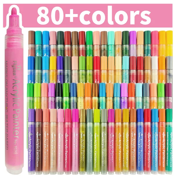 Cross-Border Hand-Painted Marker Pen Toy Graffiti Mobile Phone Case DIY Colorful Stackable Acrylic Marker Pen