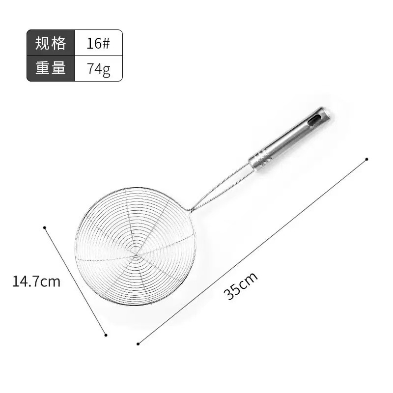 Cuchara de acero inoxidable cuchara de cocina frita cuchara de malla fina cuchara de fideos granja cuchara de filtro cuchara de filtro de malla de bolinillos anticaldado
