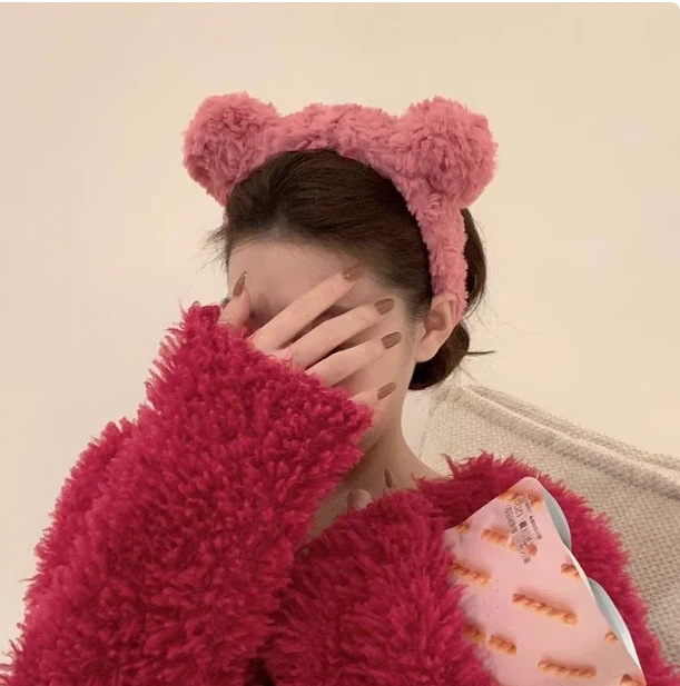 卡通洗脸专用发箍女2025新款毛绒头箍压发化妆可爱发卡束发带头饰|undefined