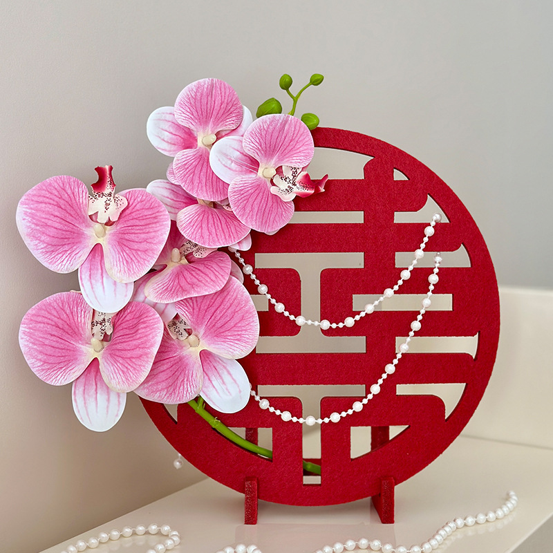 3D Double Happiness Charms, Wedding-Specific Engagement Decorations, Living Room and Bride's Bedroom Centerpieces, Complete Wedding Room Supplies