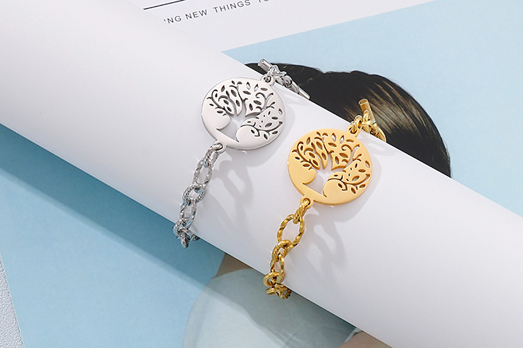 14g Weight PVD Coated Gold Plating Process 18K Gold Plated Plating Material 304 Stainless Steel Pendant Material No Inlaid Inlay Material Bracelets Classification 304 Stainless Steel Chain Material Anniversary, Business, Travel Occasion 304 Stainless Steel Material Life Tree Pattern Women'S Gender Fashion Style Waterproof Non Tarnish Craft Gold, Silver Color PVD Coated 18K Gold Plated Geometric Titanium Steel Fashion Waterproof Non Tarnish Bracelets 6