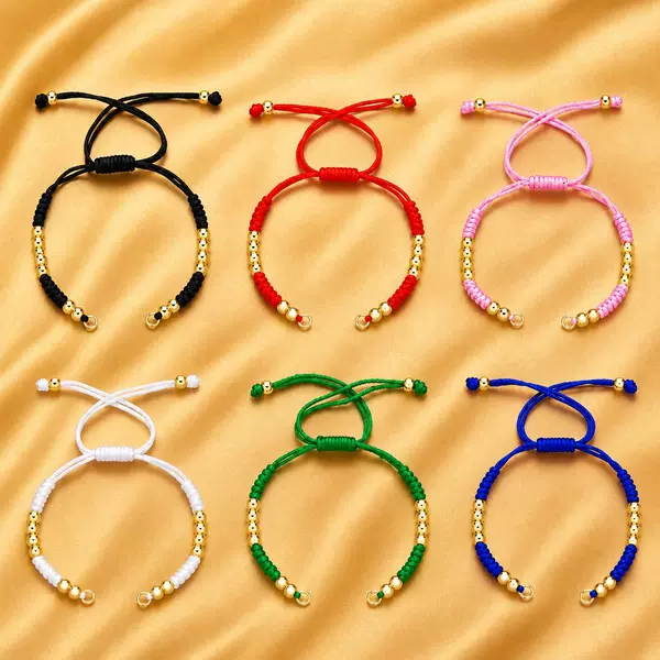 Adjustable Colorful Woven Bracelet Accessories Semi-Finished Products Pull-Out Woven Bracelet DIY Semi-Finished Accessories