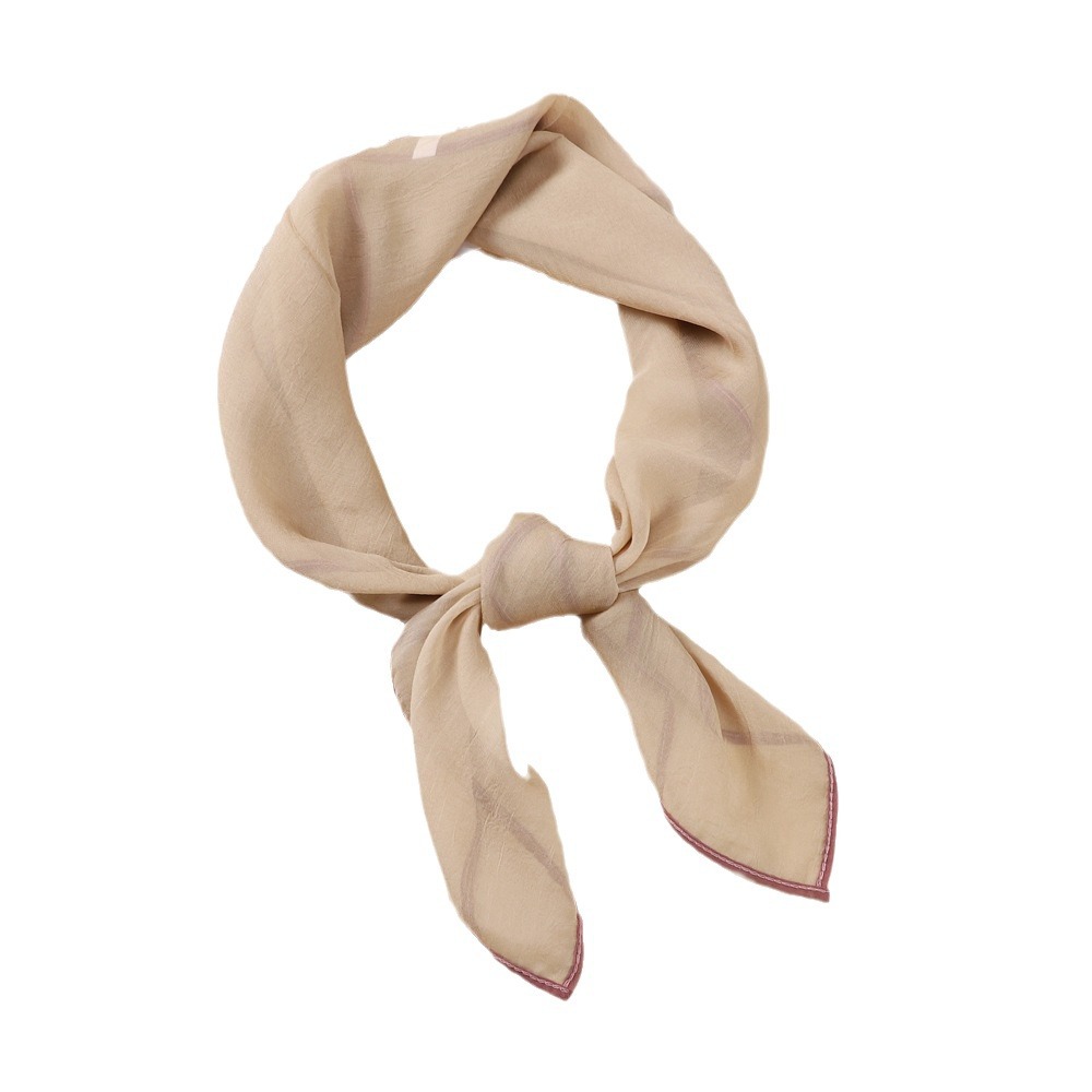 Women's Solid Color 70 Cm Small Square Scarf Breathable Sweat Absorbent Artistic Simple Professional Silk Scarf_voghion.com