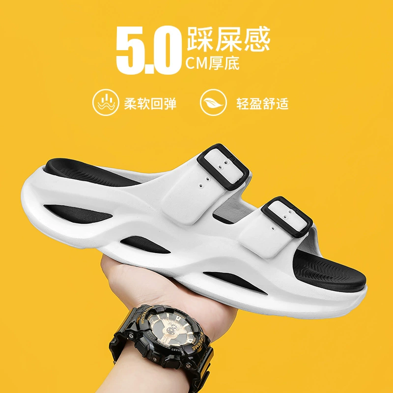 2024 новые мужские сандалии, летняя уличная одежда, мужские повседневные пляжные тапочки, домашняя толстая подошва