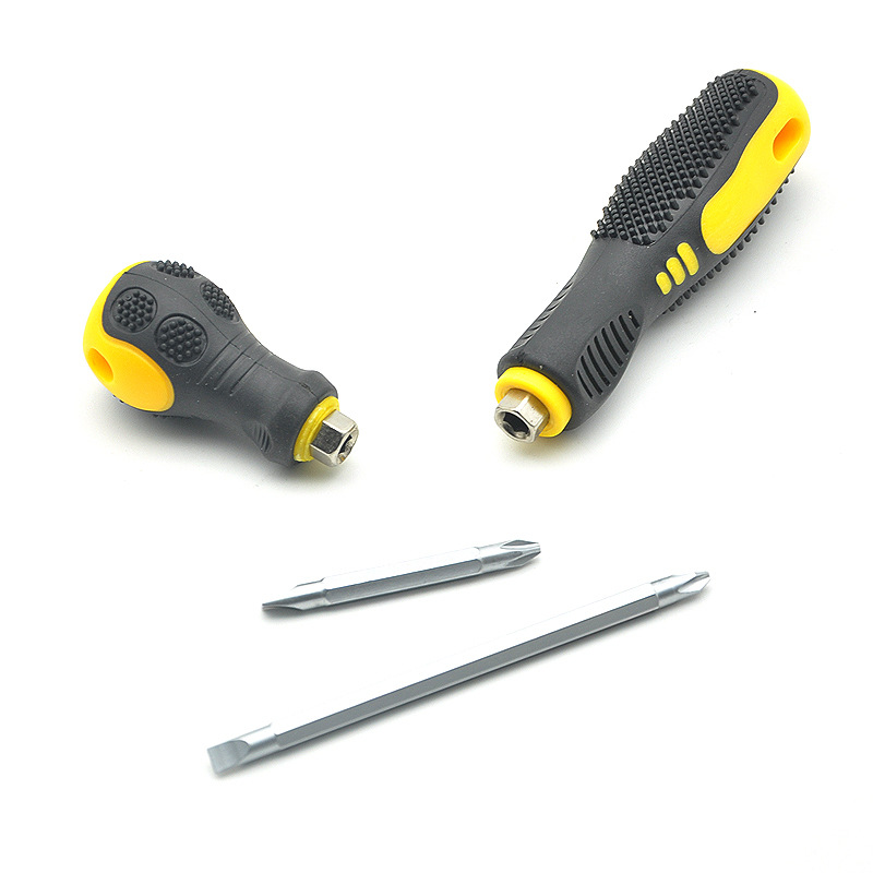 Destornillador genuino de doble propósito, mini destornillador de grado industrial de cabeza plana magnética fuerte, dos en uno, destornillador Phillips en forma de zanahoria.