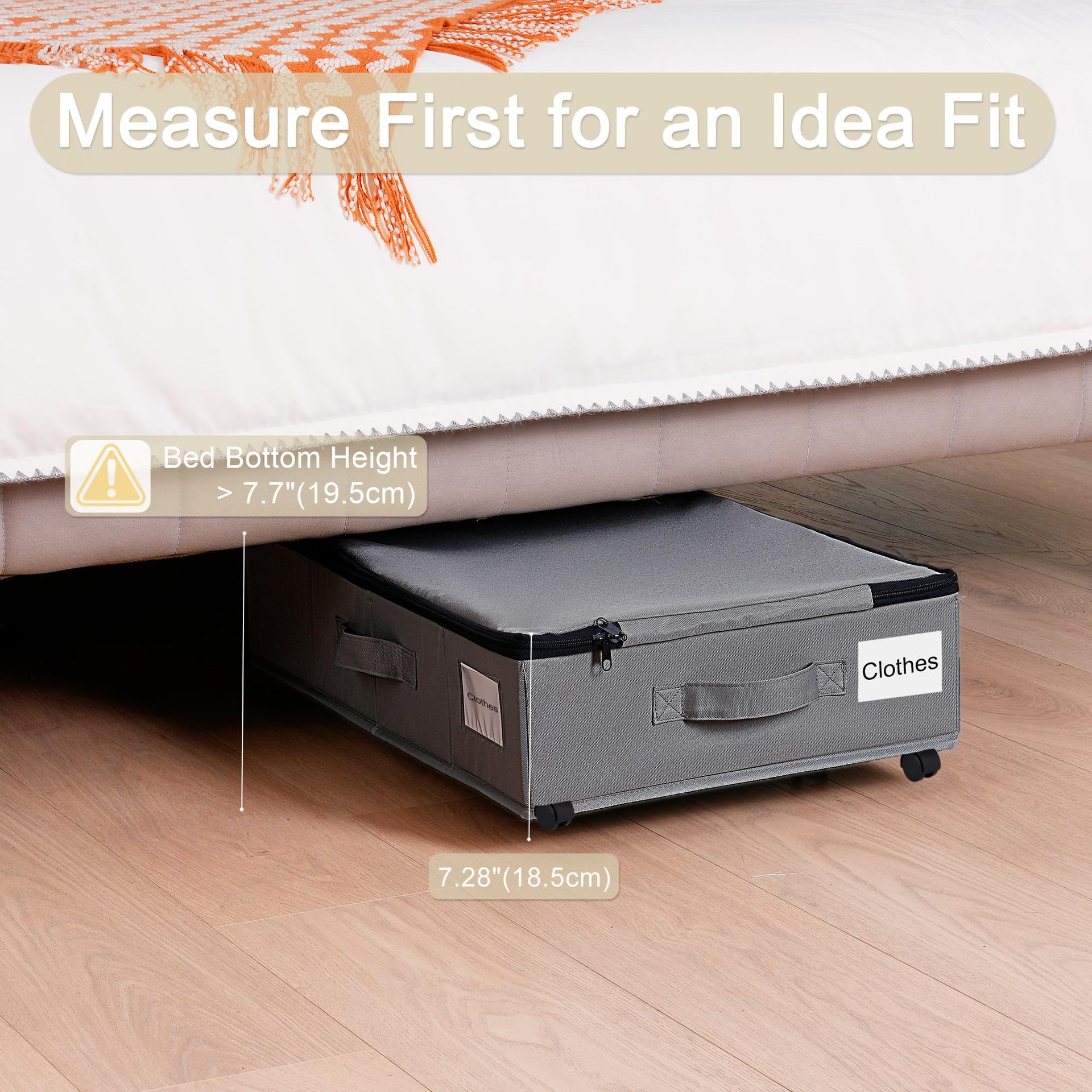 Foldable Under Bed Storage Box With Wheels, Dustproof Rolling Storage Organizer For Clothes, Shoes, Sundries, Bedroom Home Space Saving Container_maomaolike.com