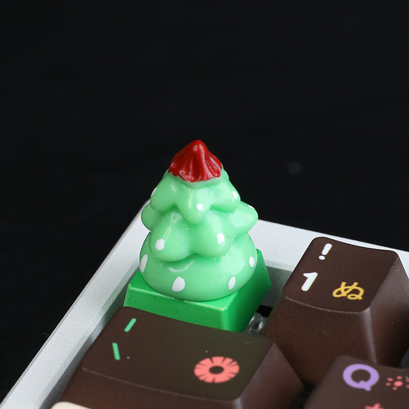 Cross-Border Christmas Resin Keycaps New Christmas Tree Candy Mechanical Original Design Personalized Keyboard Keycaps Digital