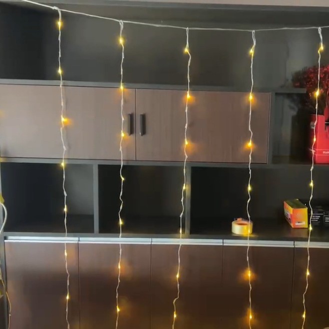 Ingeniería impermeable al aire libre iluminación lámpara decorativa lámpara de cortina lámpara de cascada de estrella llena cadena de lámpara de agua