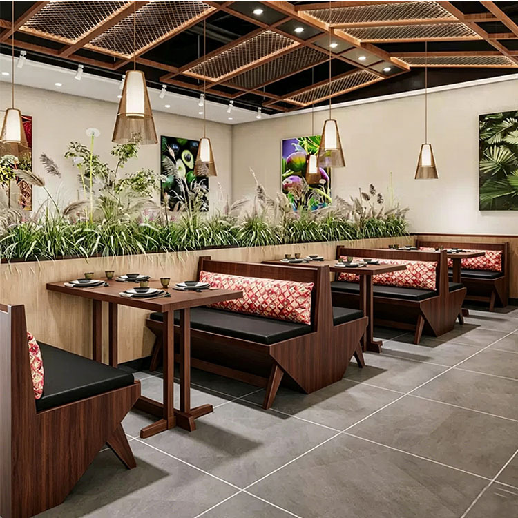 sofá de tarjeta de comedor, comedor comercial, snack shop, restaurante occidental de madera sólida, restaurante japonés, mesa y silla de hotel, combinación