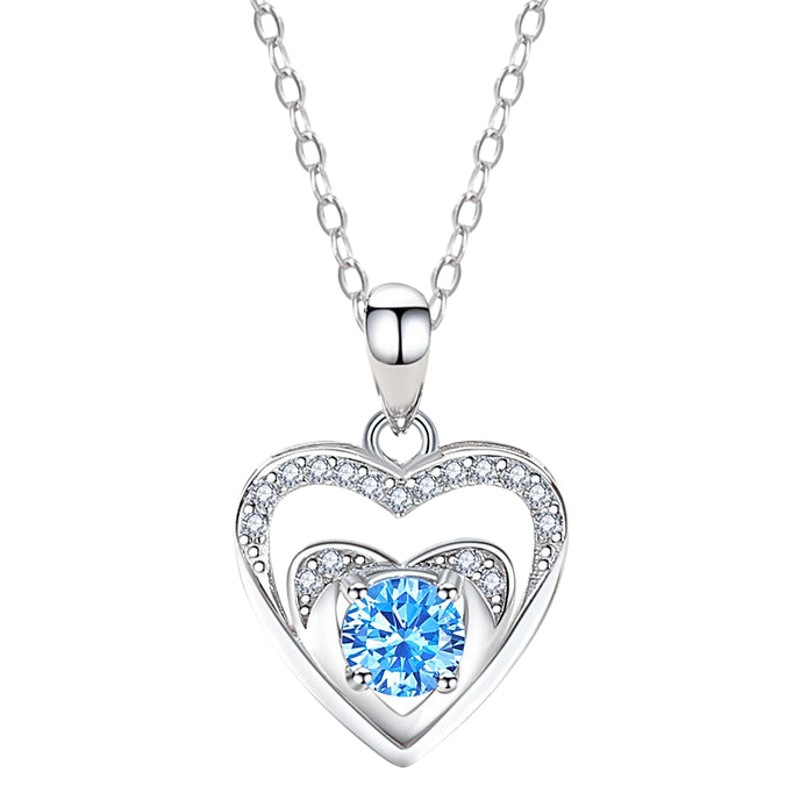 S925 collar de plata esterlina corazón eterno moda de las mujeres de lujo ligero collar en forma de corazón tiktok mismo estilo collar regalo del día de san valentín