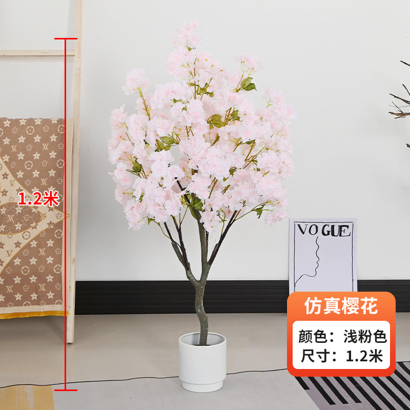 Simulación de árboles de cerezo en maceta decoración interior de ventanas de hotel paisajismo decoración de suelo diseño de boda árboles falsos flores simuladas