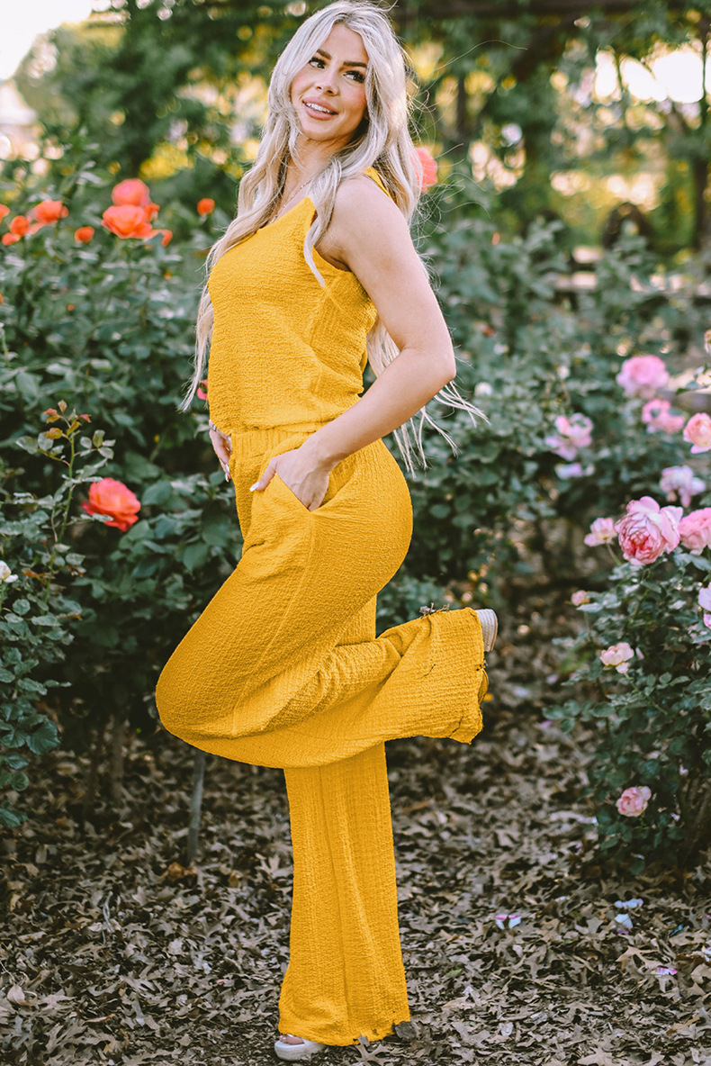 U Neck Tank Top and Wide Leg Pants Set 6