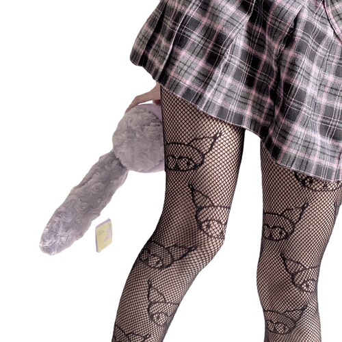 Cross-border fishnet stockings, devil head cartoon stockings, Lolita mesh socks, Kuromi pantyhose