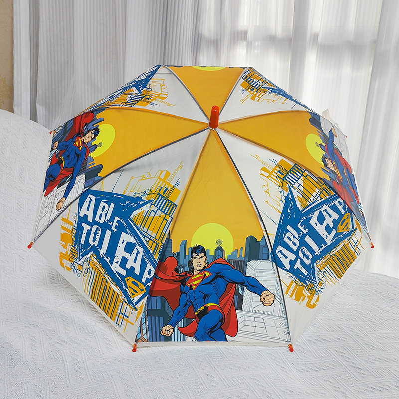 New Product Superman Iron Man Marvel Kidsren's Umbrella Dc Comics Boys and Girls Kindergarten Primary School Students Automatic Long-Handled Umbrella New Product Superman Iron Man Marvel Kidsren's Umbrella Dc Comics Boys and Girls Kindergarten Primary School Students Automatic Long-Handled Umbrella