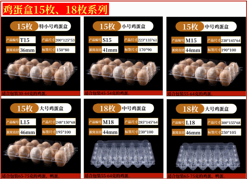 鸡蛋盒15、18枚系列