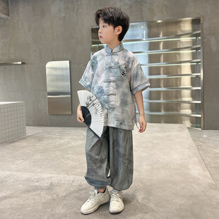 男童汉服短袖套装夏季2025新款儿童夏装新中式唐装男 …