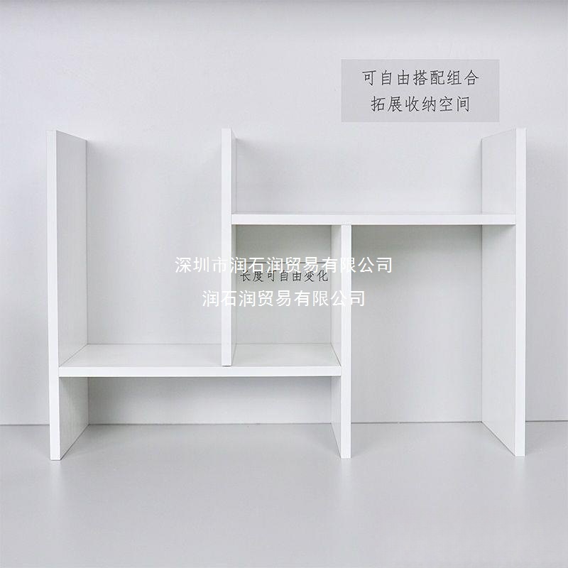 Minimalist Dormitory Desktop Storage Rack, White Simple Bookshelf, Wooden Creative Desk Combination Cabinet Storage Rack
