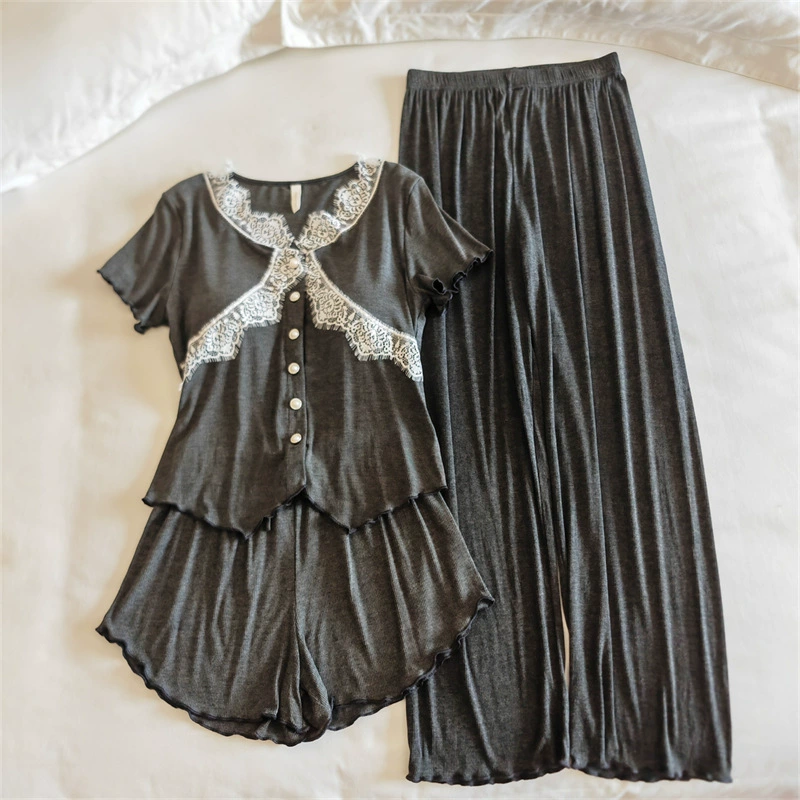 Top with cups, spring pijama, summer sexy thin set