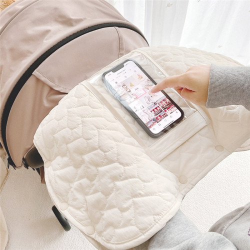 ins Korean baby stroller warm gloves stroller handle windproof handlebar cover with mobile phone pocket