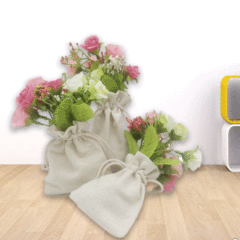 抽繩棉布束口袋 便捷束口收納袋 大米化妝品乾花小布袋棉麻禮品袋