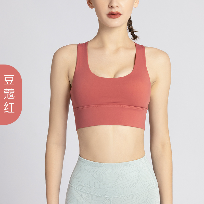 Procesamiento de sujetador de nylon de yoga personalizado, fuente de ropa interior deportiva, soporte de fábrica, prueba de imagen, etiqueta de permanente OEM