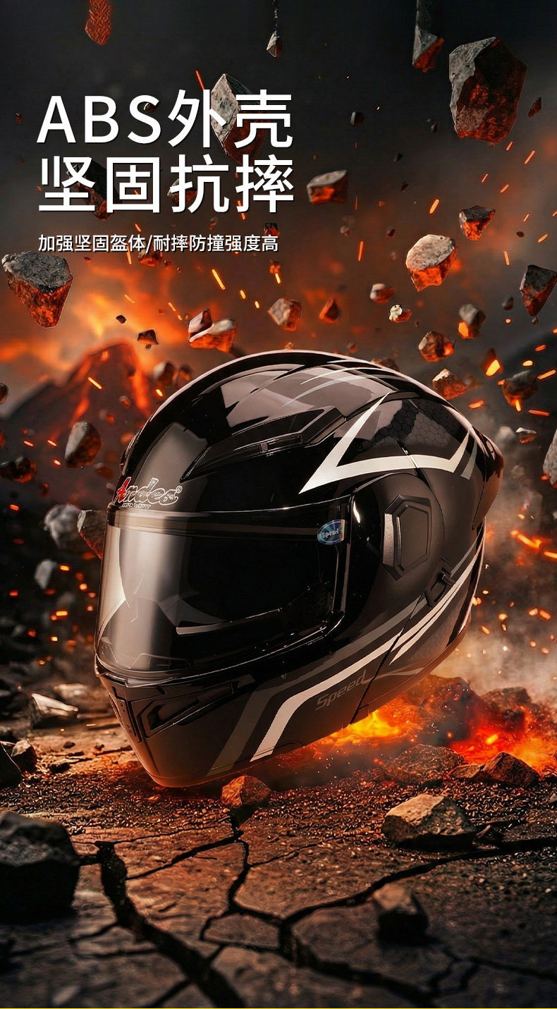 New Universal Winter Flip-Up Motorcycle Helmet for Men and Women, All-Season Warm Full-Face Safety Helmet for Electric Vehicles