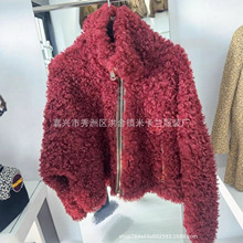 跨境专供花狐皮毛一体时尚外套女2025秋冬新款仿貂绒开衫皮草外套