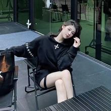 秋冬季新款美式高街国潮加绒加厚保暖卫衣女情侣款宽松外套上衣