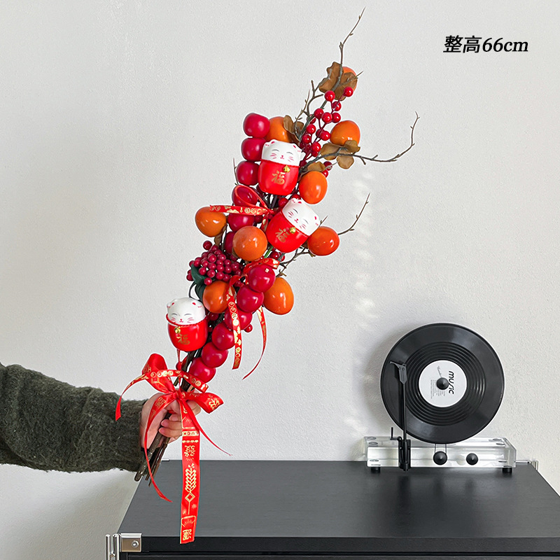 1m 행운의 고양이 루이 과일 꽃다발