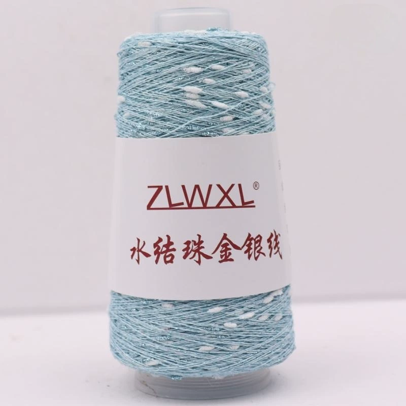 Woven silk threads handmade, 50 gram, gold and silver
