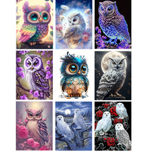 跨境外贸5d动物风景满钻diy钻石绣满钻魔方圆钻工艺装饰画钻石画