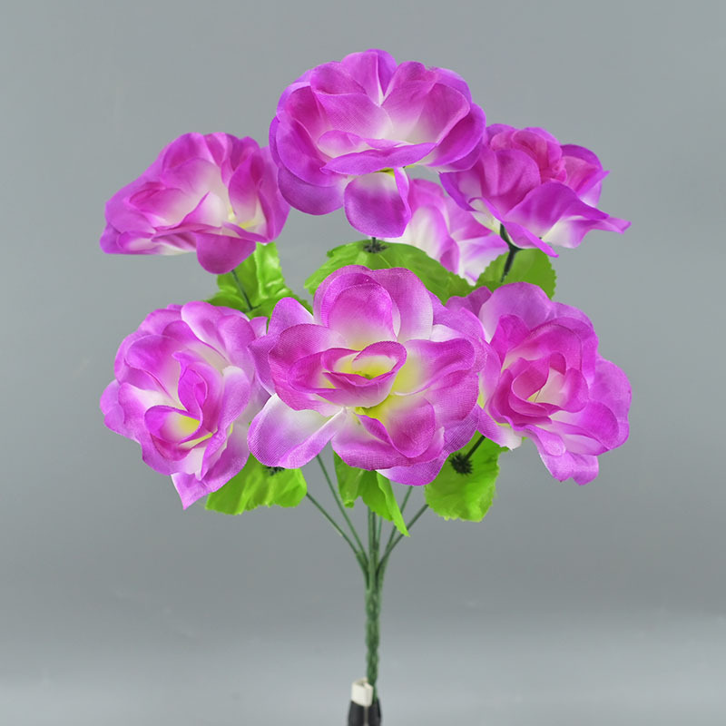 Fuente de fabricación mayorista simulación de gran precio simulación de siete meses de decoración de flores falsas flores de seda falsificadas ramo