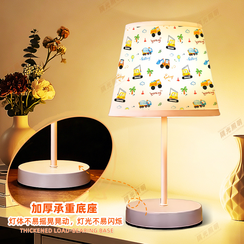Lámparas de mesa de tela de automóviles de dibujos animados transfronterizos, luces de habitación decorativas, luces de cabecera para niños image 5