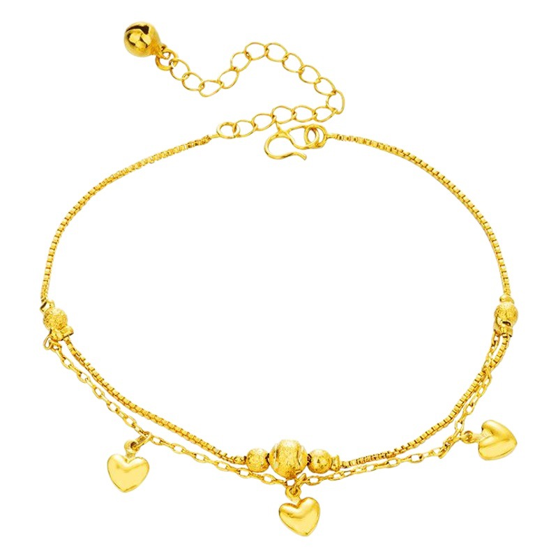 Imitación oro borla tobillera Vietnam arena oro moda doble línea amor tobillera europea y americana tobillera al por mayor