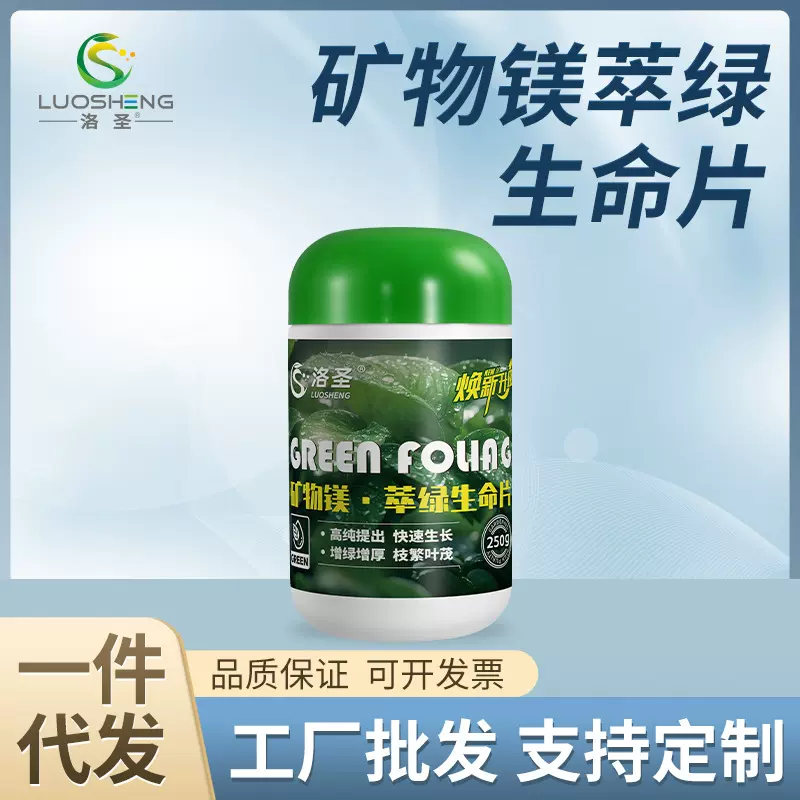 洛圣矿物镁翠绿生命片营养片绿植多肉发财树绿萝通用肥料缓释片