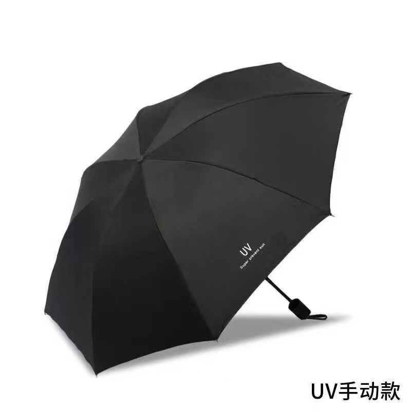 Eight-bone manual umbrella black